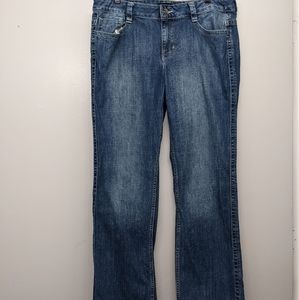 Calvin Klein Women's Lean Boot Jeans Classic Wear Size 32/14 Blue Denim